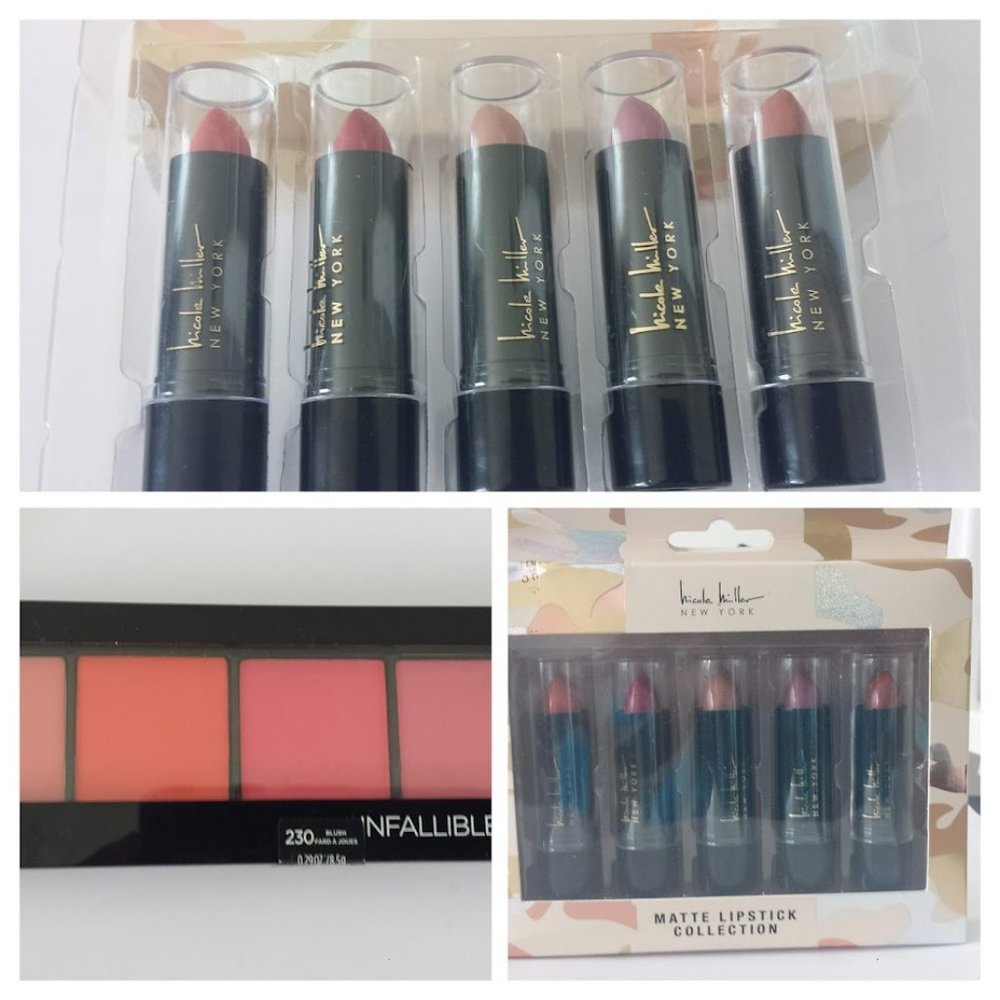 Nichole Miller lipstick and L’Oreal Infallible  blushers pallet